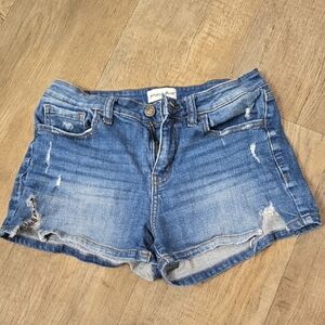 Studio Blue Distressed Blue Jean Shorts